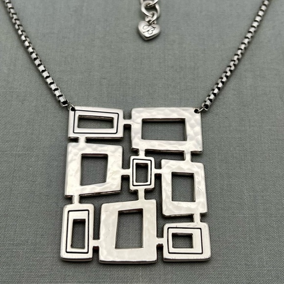 BRIGHTON Multi-Square Geometric Pendant Necklace with Additional Extender - Picture 4 of 7